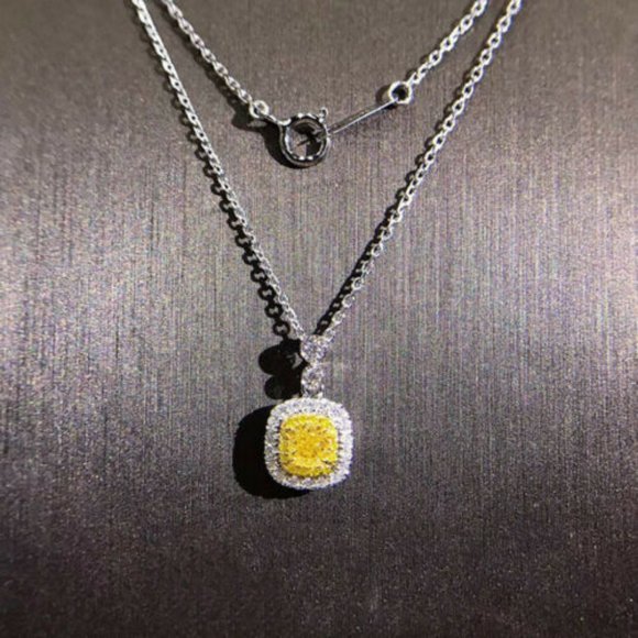 New 925 Silver Citrine  Necklace - Picture 3 of 4